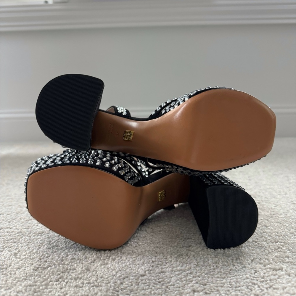Hill House Home Black Rhinestone Party Platform High Heels Size 37/7 NWOT - Picture 7 of 10